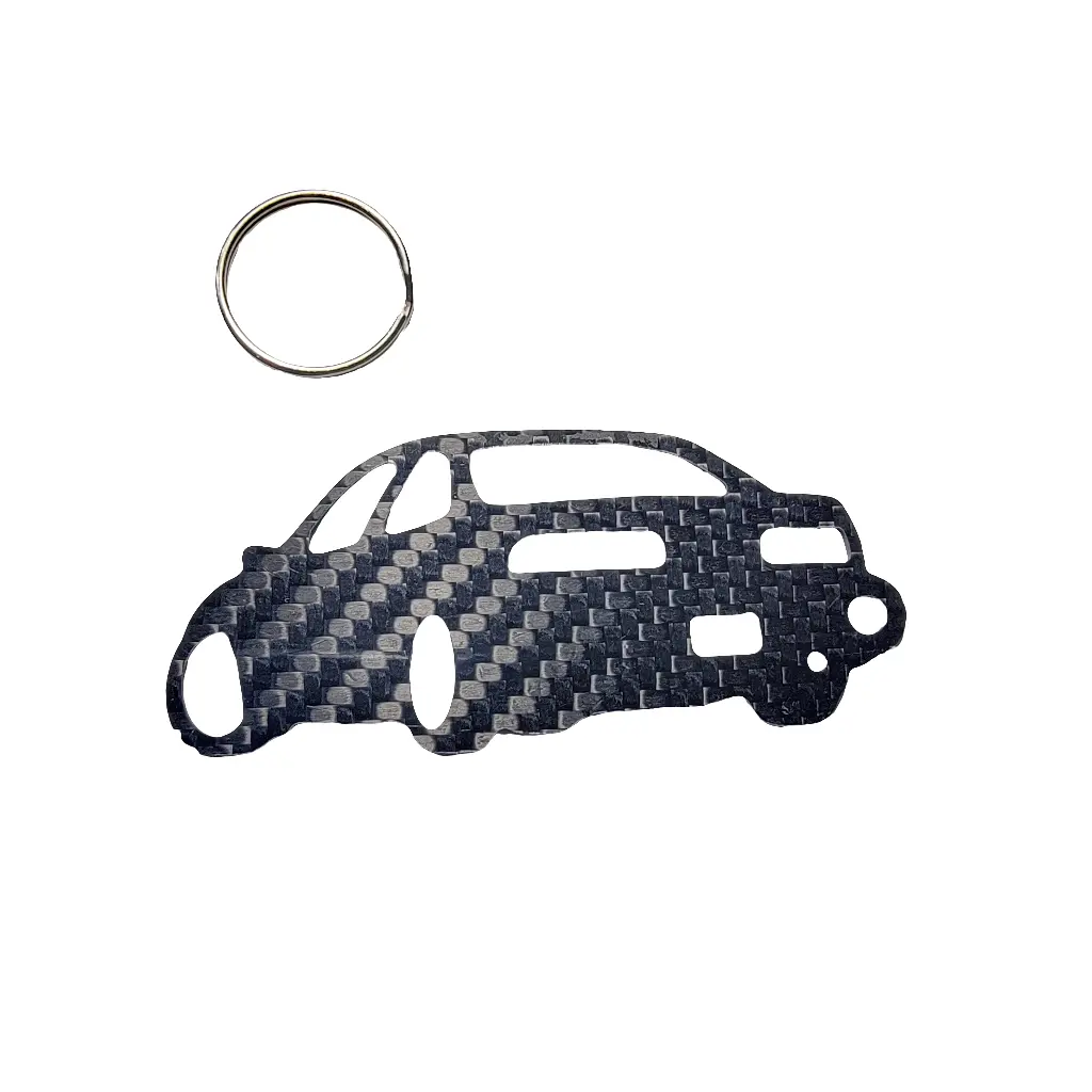 Carbon Fiber keychain for Acura Integra 4-door (1994-2001) Inspired Keychain Lanyard 3D rear view Glossy Twill