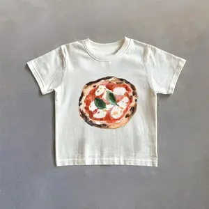 Vintage 90s Pizza Graphic Baby Tee, Retro Pizza Shirt, Trendy Y2K Top Tee Fashion Clothing