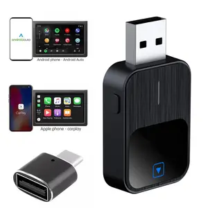 2IN1 Wired To Wireless Mini Carplay Car AI Box WiFi Smart Dongle Fast Connection Plug & Play Android Auto Mini Adapter