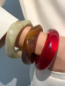 Women's Acrylic Bracelet Set, Stackable Bracelet, Vintage Elegant Fashion Casual Minimalist Design, Perfect for Daily Wear Party Wedding Gift, Versatile Accessory