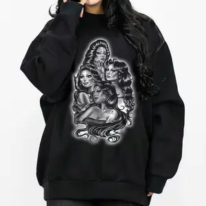 Chicana Queens Chicano Clothing, Chicana Art, Cholo Chola outfit Cotton Fabric Menswear Casual, Streetwear hoodie