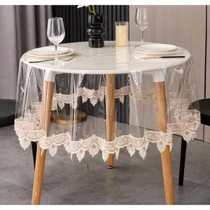 Clear Vinyl Tablecloth Protector Waterproof/Oil-PVC Table Cloth Transparent Sheet Table Cover (90'' Round)