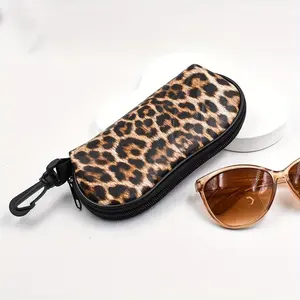 Leopard Print Glasses Case Portable Eyeglasses Storage Box Fashion Stylish Sunglasses Holder for Women Lightweight Protective Hard Case Trendy Animal Print Aesthetic Accessory Perfect Christmas Gift Daily Use for Home Travel