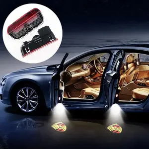 LED Car Door Logo Laser Projection Light, Night Atmosphere Ghost Lamp, Fits Porsche Cayenne Boxster Cayman Macan 911 Carrera4 S3/4 Multiple Models, Led Car Lights, Car Lighting Accessories