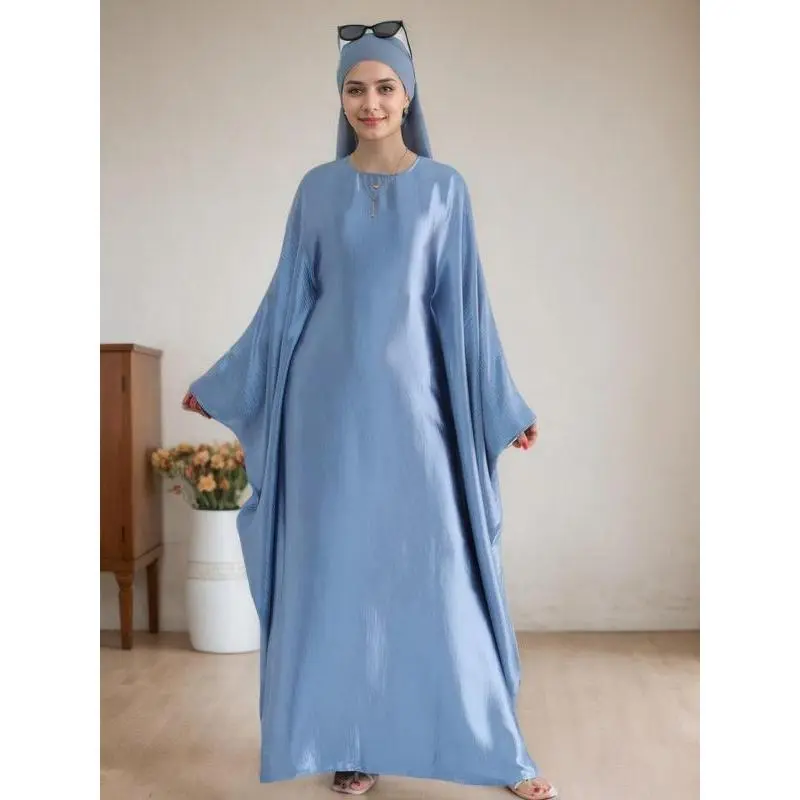 Women's Solid Color Abaya Dress without Scarf, Modest Long Sleeve Round Neck Abaya?for Daily Wear, Ladies Islamic Clothing for All Seasons Women's Solid Color Abaya Dress without Scarf, Modest Long Sleeve Round Neck Abaya?for Daily Wear, Ladies Islamic Clothing for All Seasons