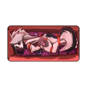 Loona Helluva Boss Anime Mouse Pad – Gothic Wolf Girl in Coffin Theme, Large Gaming Desk Mat, Smooth Precision Surface, Non-Slip Rubber Base, Dark Aesthetic Furry Desk Accessory