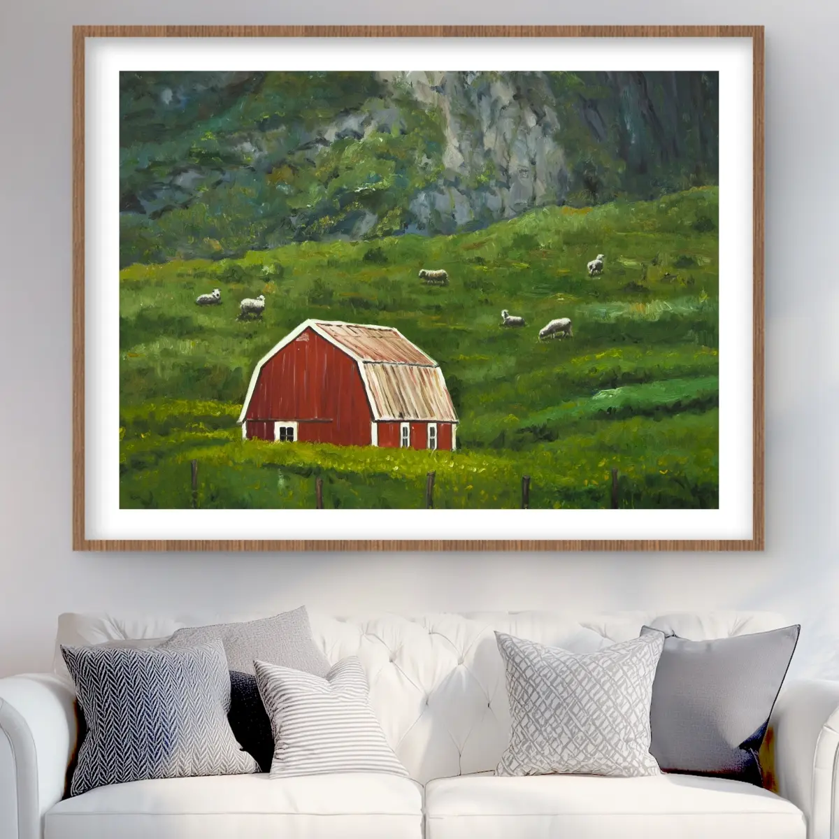 Begin Home Decor C1FM3648QV4K32 36 x 48 in. Life in the Countryside - Landscapes Mountains Framed Print Wall Art