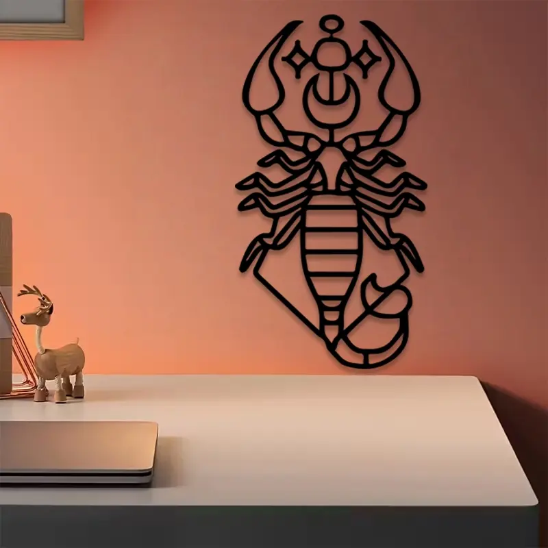 1pc Scorpio Metal Wall Art, Scorpio Statue Mural, Perfect for Living Room Wall, Christmas Decor, Ideal Gift for Collectors, Durable Metal