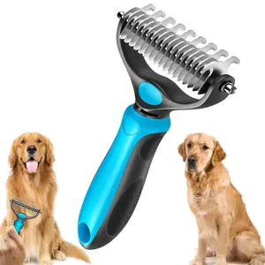 2026 New Pet Grooming Brush-Double Sided Hurtless Shedding and Dematting Undercoat Rake Comb for Dogs and Cats, No More Nasty Shedding or Flying Hair