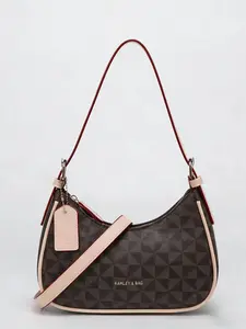 Classic Print Shoulder Bag, Women's Fashion Crossbody Bag, Elegant Commuter Bag, Lightweight Large Capacity, High-Quality Leather, Simple and Versatile, Fashionable Shoulder Bag