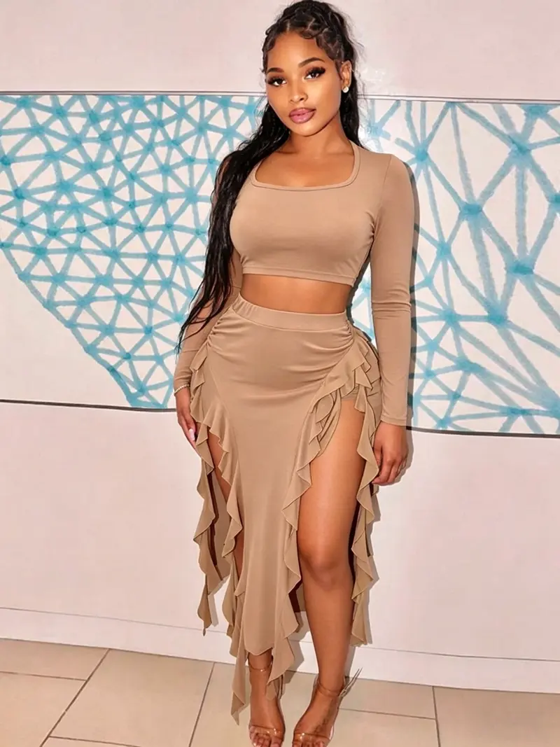 long skirt and crop top outfits - TikTok Shop long skirt and crop top outfits - TikTok Shop