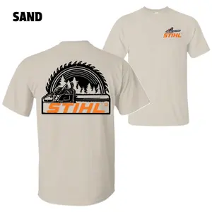 STIHL Chainsaw T-Shirt – Chainsaw and Forest Saw Blade Graphic, Perfect Gift for Loggers and Outdoor Workers, Men's Cotton Tee