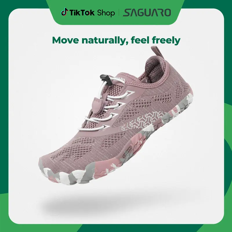 SAGUARO Smart II Men's Active Casual Trainers - 0 Drop, Lightweight, Breathable Running Sneakers, 5 Wide Toe, Soft Sole, Elastic Band, Antimicrobial, Ankle Support, All Seasons Athletic Training Footwear, Father's Day Gift