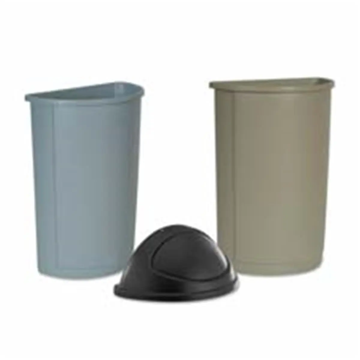 Rubbermaid Commercial Products RCP352000GY Wastebasket- Half Round- 21 Gallon- 12in.x21in.x28-.63in.- Gray