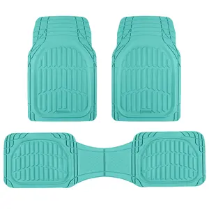 Motor Trend FlexTough LITE Rubber Car Mats Full Set - All Weather Floor Mats for Cars & Compact SUVs - Automotive Waterproof Car Floor Mats for Cars Interior Accessories Universal Trim-to-Fit