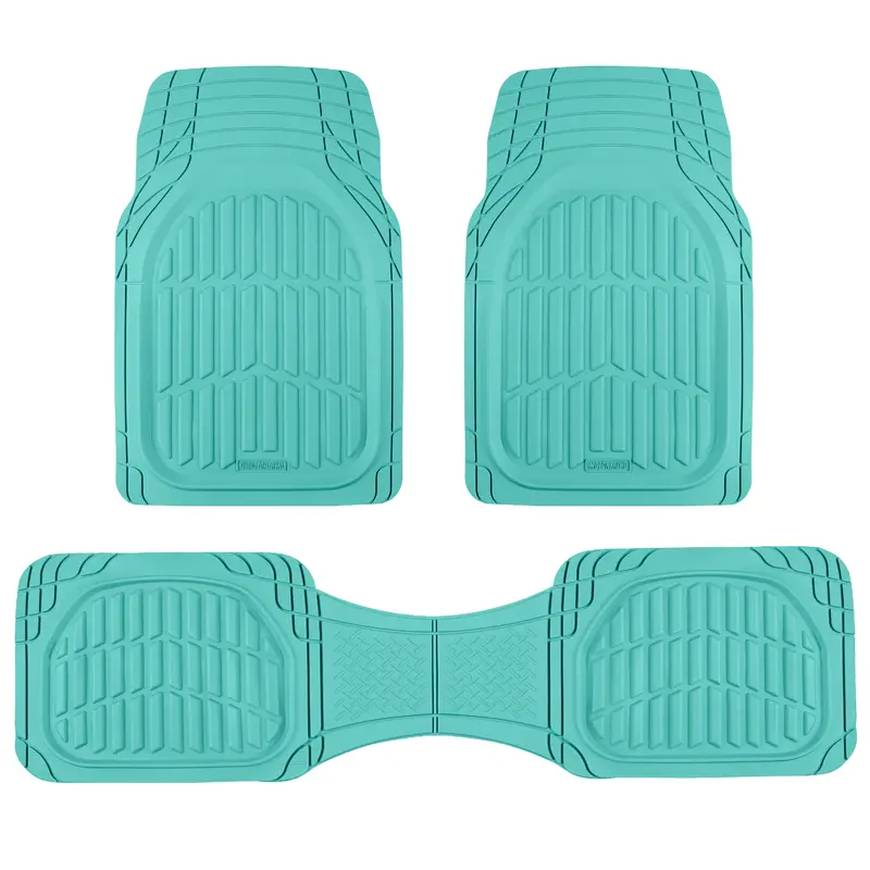 Motor Trend FlexTough LITE Heavy-Duty Rubber Car Mats Full Set - Resists Wear, All-Weather, Waterproof - Trim-to-Fit for Compact SUVs - Car Interior Accessories, Heavy-Duty Rubber Resists Wear