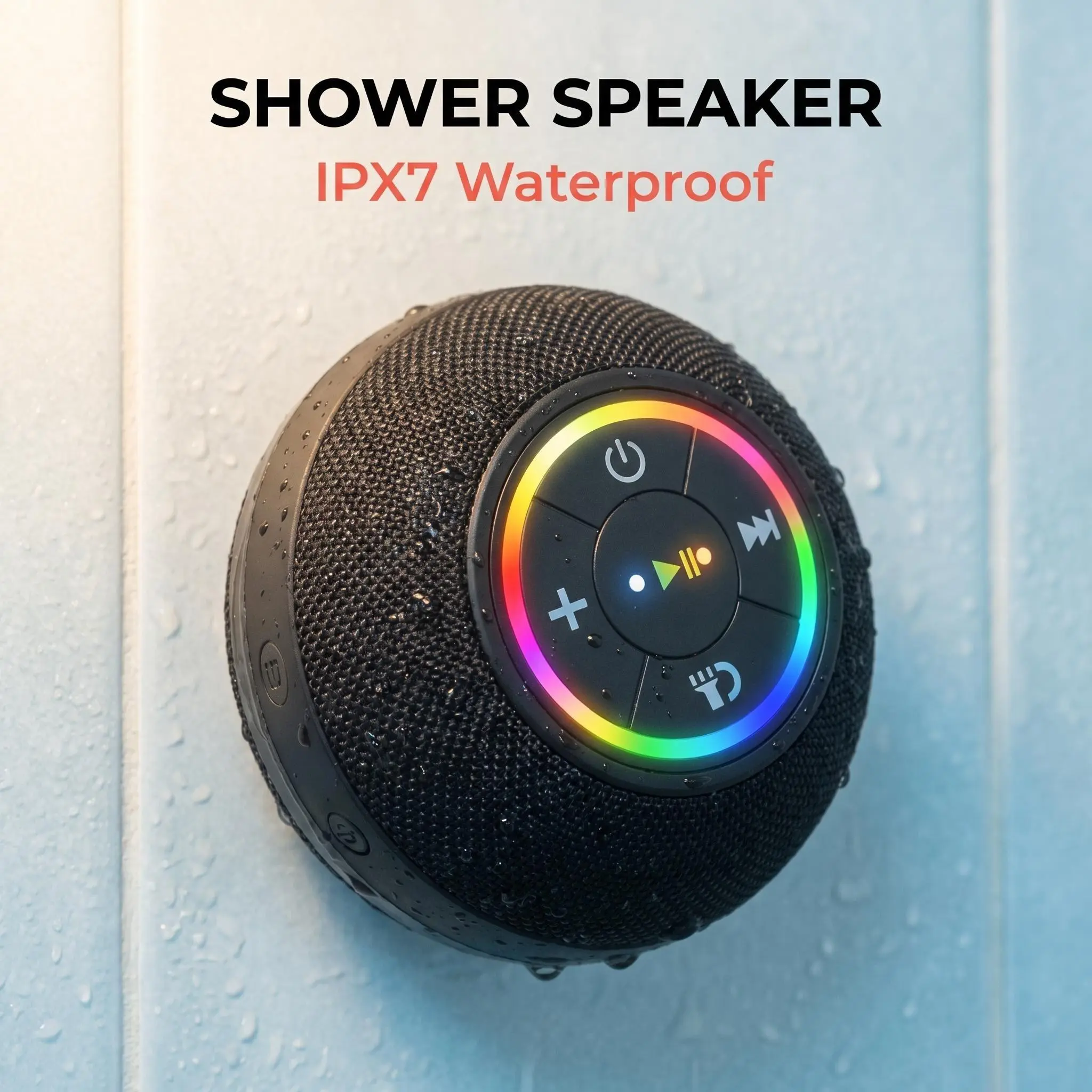 Mini Wireless Shower Speaker, Bluetooth-compatible Audio Device with Suction Cup, Easy Pairing for Phone, Tablet & PC, Portable Speaker for Home, Beach & Daily Use, Unisex Gift