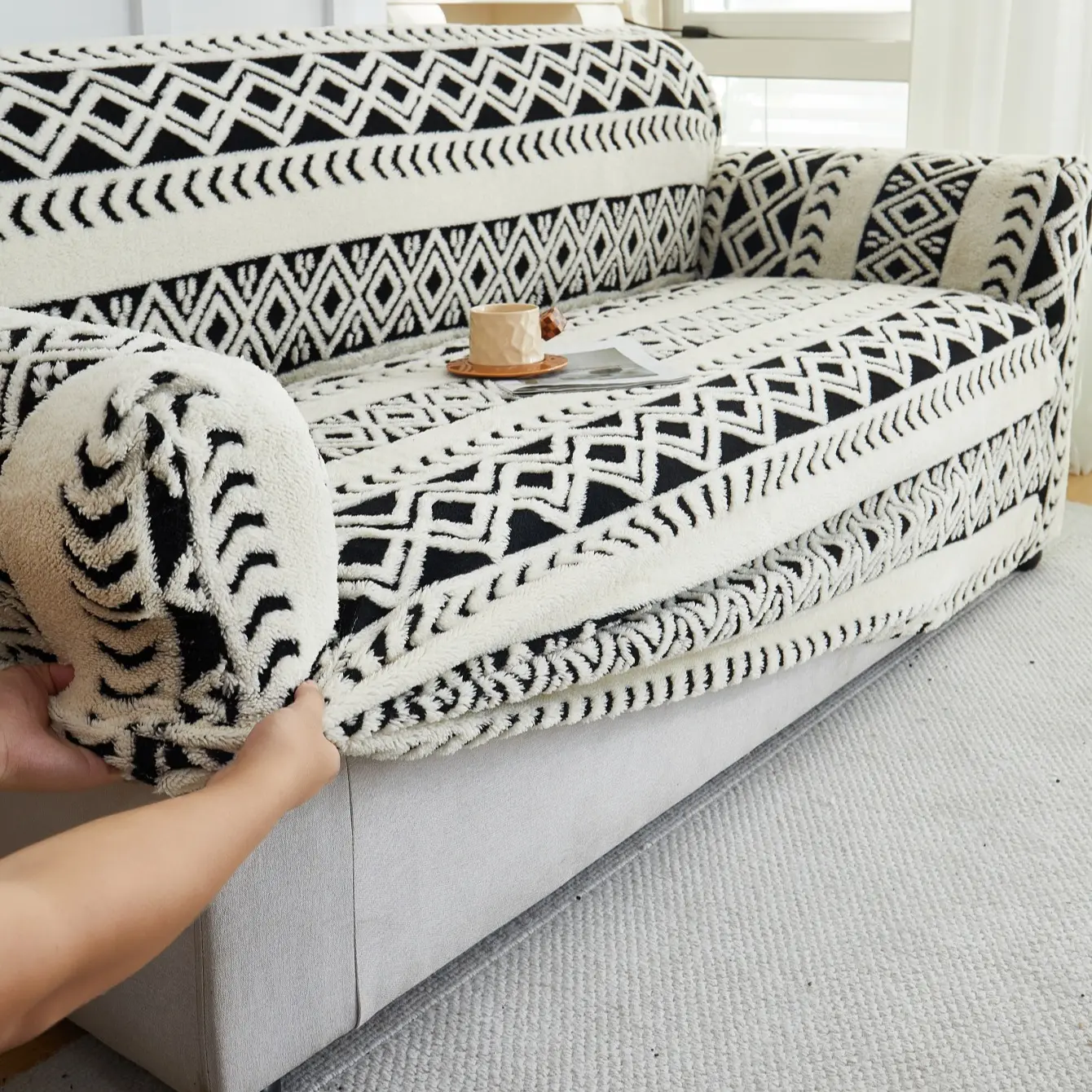 Thick Winter Jacquard Sofa Cover, Anti-Dirty Pet-Friendly Fabric, Available for 1/2/3/4 Seater Sofas, Rich Colors, Durable Design, Couch Cover, Waterproof Sofa Cover, Sofa Couch Covers