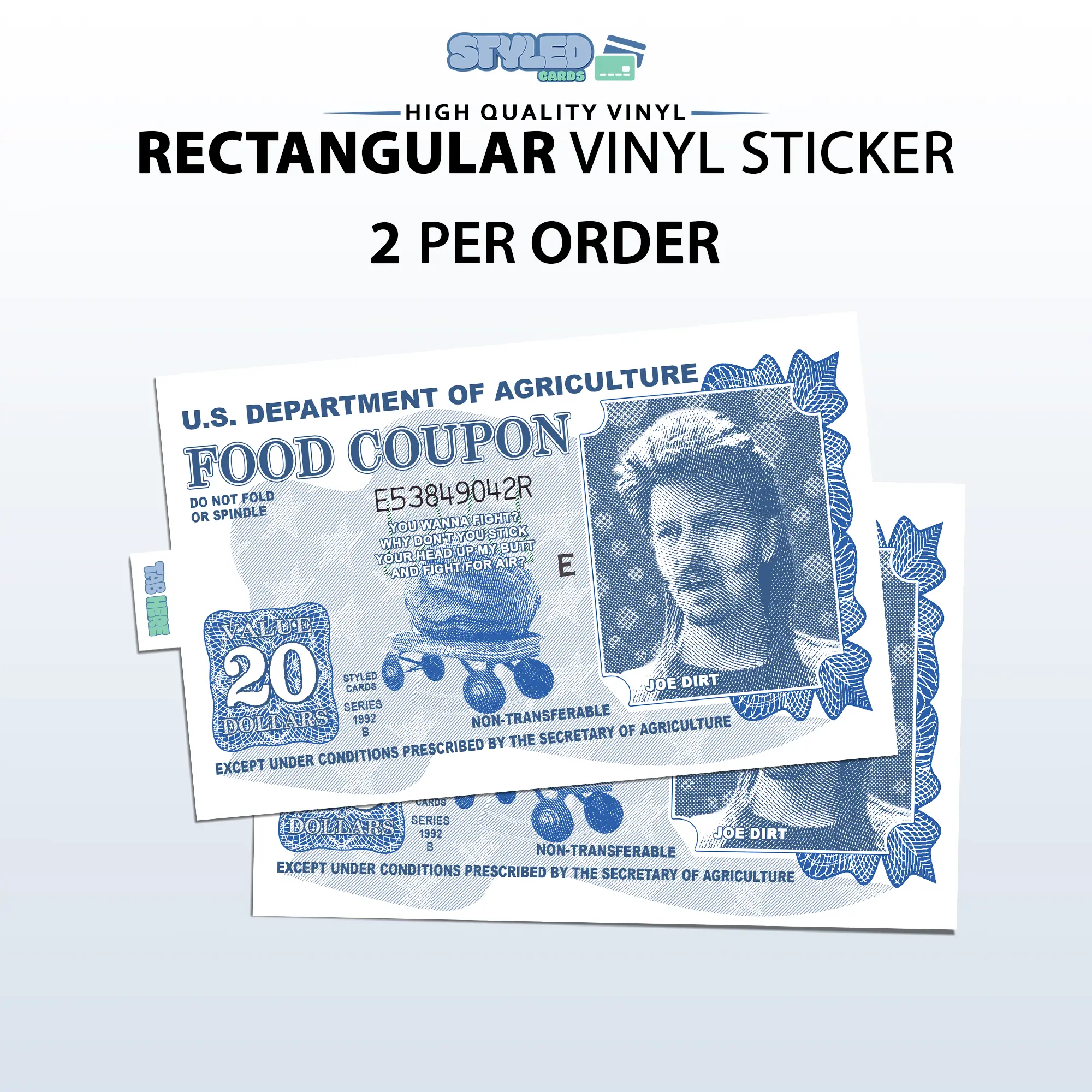 funny joe dirt food coupon rectangle vinyl sticker funny joe dirt food coupon rectangle vinyl sticker