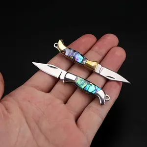 Mini Folding Knife Brass Handle Stainless Steel Blade, Practical Daily Cutting Tool, Perfect for Unboxing Packages, Durable Pocket Knife