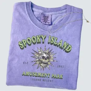 Vintage Spooky Island T-Shirt, Disco Skull Comfort Colors Tee, 90s Retro Halloween Movie Shirt, Halloween Gift