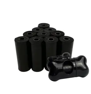 The Room Collective Dog Poop Bags with Dispenser 150 Count Leak-Proof Pet Waste Bags 10 Refill Rolls Unscented Tear-Resistant Fabric Cylinder or Plastic Bone Dispenser