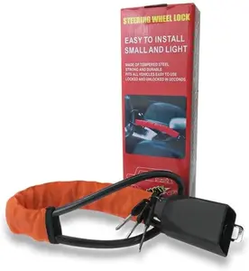 Steering Wheel Lock – Heavy-Duty Cable Anti-Theft Security Lock w/ Keys