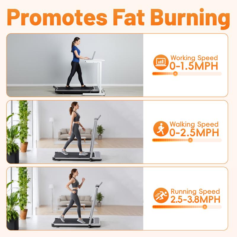 Compact 3-in-1 Under Desk Treadmill - Quiet Walking Pad with Remote & LED Display, 200 LBS Capacity, Portable for Home/Office