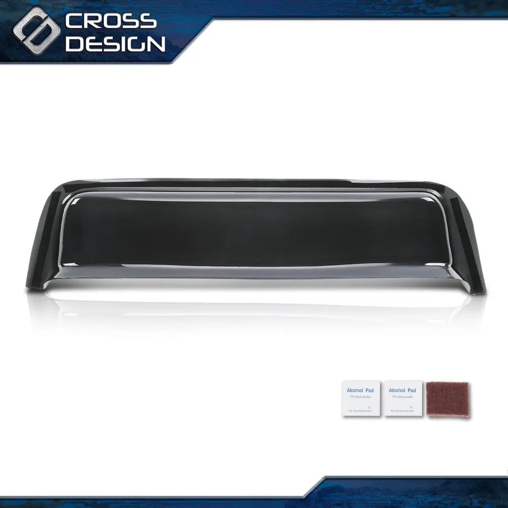 CROSSDESIGN High Quality Acrylic RV Side Window Deflector & Sun Visor, Sun Protection, No Tools Self-Adhesive Fit for 12-17 in Wide Windows, Smoke