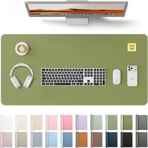 YSAGi Leather Desk Protector, Office Mat, Large Mouse Mat, Non-Slip PU Leather Blotter, Laptop Desk Pad, Waterproof Writing Pad for Office and Home (Green, 23.6" x 13.8")