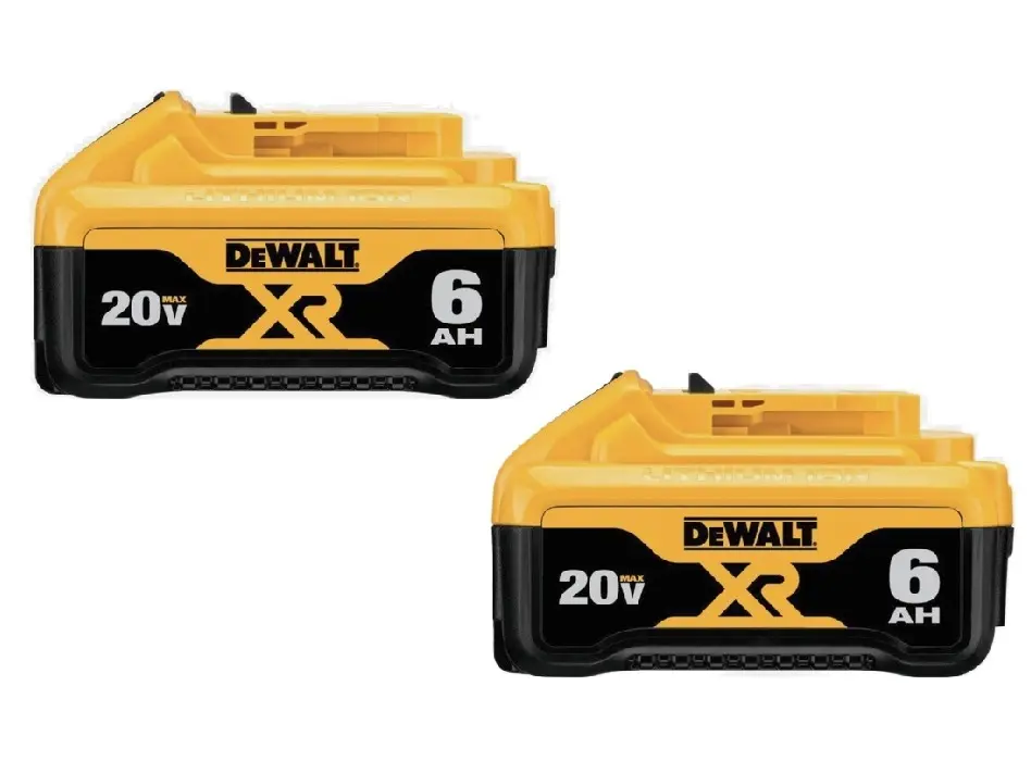 Dewalt DCB206 20V MAX Lithium-Ion 6.0Ah Battery (1 or 2-Pack) for Home Improvement, Construction, Power Tools