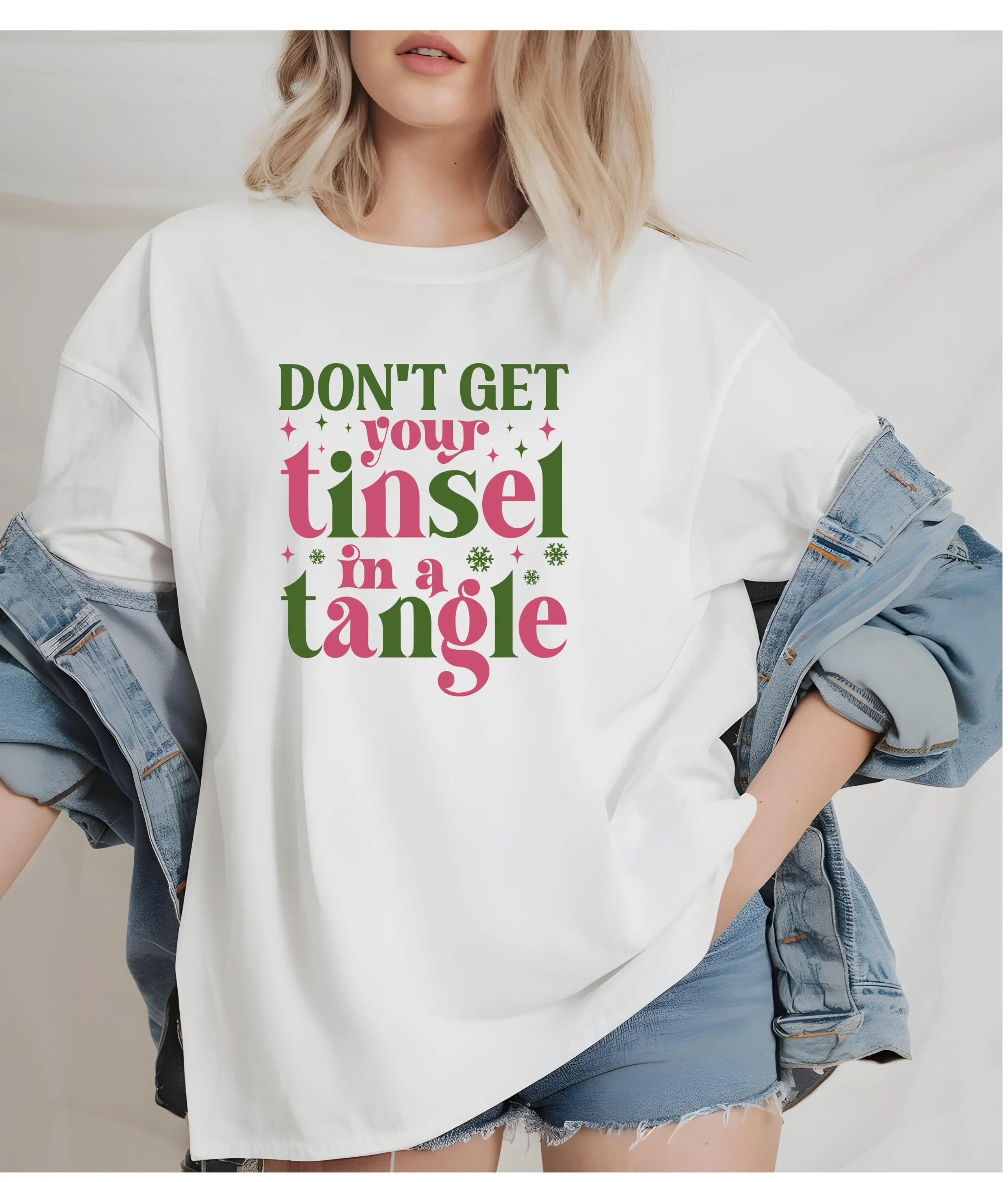 Don’t Get Your Tinsel in a Tangle Shirt – Funny Christmas Shirt – Unisex Gildan Holiday T-Shirt or Sweatshirt Menswear Outfit