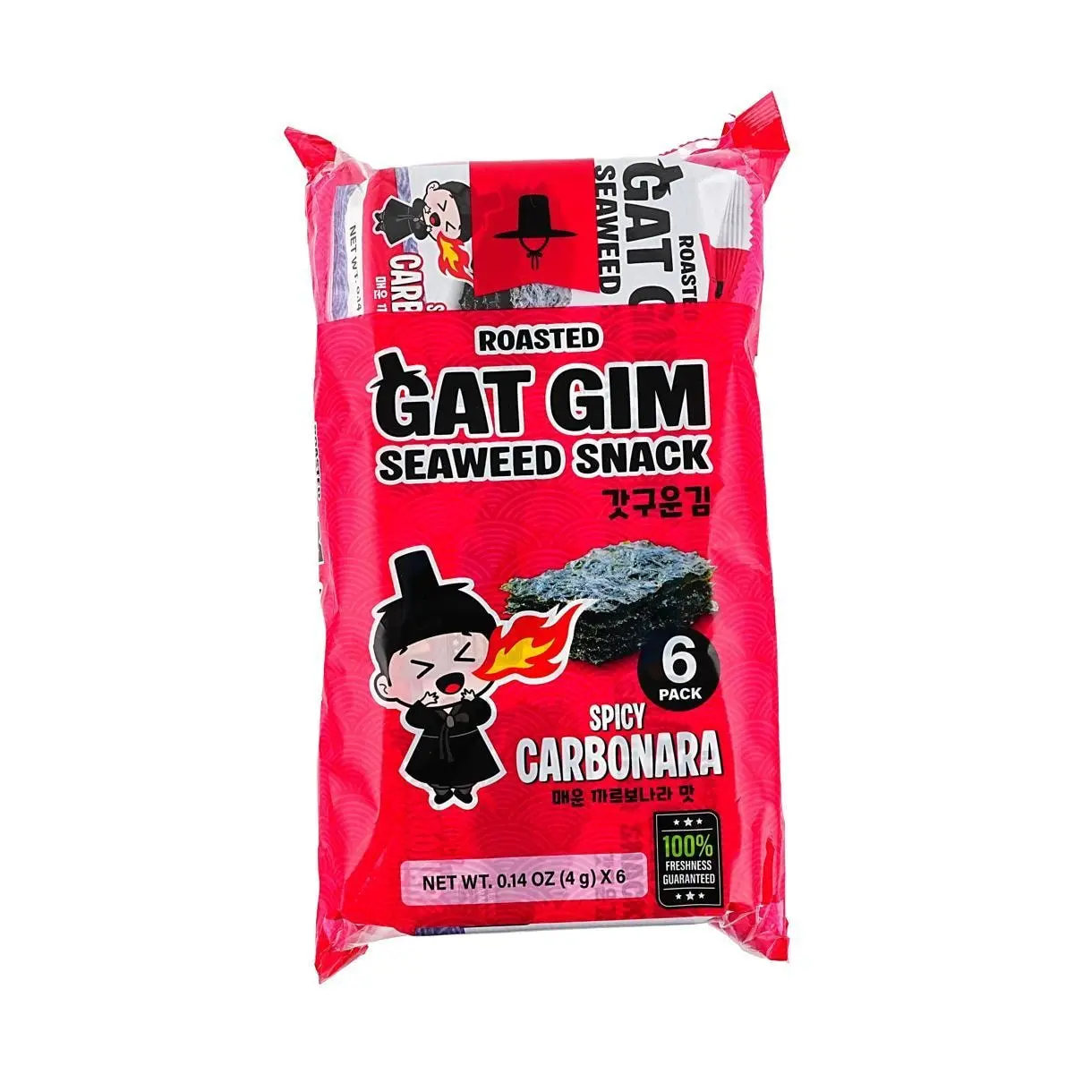 JAYONE Korean Roasted Seaweed Snacks - Spicy Cream Bacon Flavor, 6 Packs (24g) - Delicious & Savory Gim Crisps JAYONE Korean Roasted Seaweed Snacks - Spicy Cream Bacon Flavor, 6 Packs (24g) - Delicious & Savory Gim Crisps
