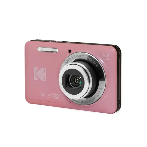 Kodak PixPro Friendly Zoom FZ55 Rechargeable Compact Digital Camera - 16MP CMOS Sensor, 5x Optical Zoom, Interchangeable Lens, 28mm Wide-Angle, 1080p Full HD, 2.7-inch LCD, Face Detect, Smile Detection, for Events