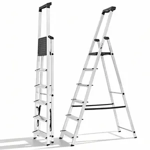 Folding Step Ladder With Tool Tray – 10 Ft Reach & 330 Lb Capacity For Safe Climbing – Non-Slip Steps & Locking Hinge For Maximum Stability – Perfect For Painting Cleaning And Garage Tasks