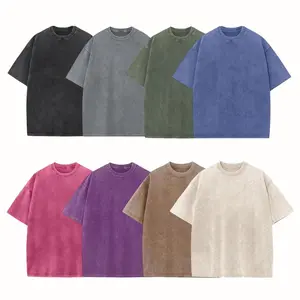 (Multi-Pack) Men's Oversized Acid Wash T-Shirts Heavyweight Cotton Vintage Baggy Gym Workout Tees