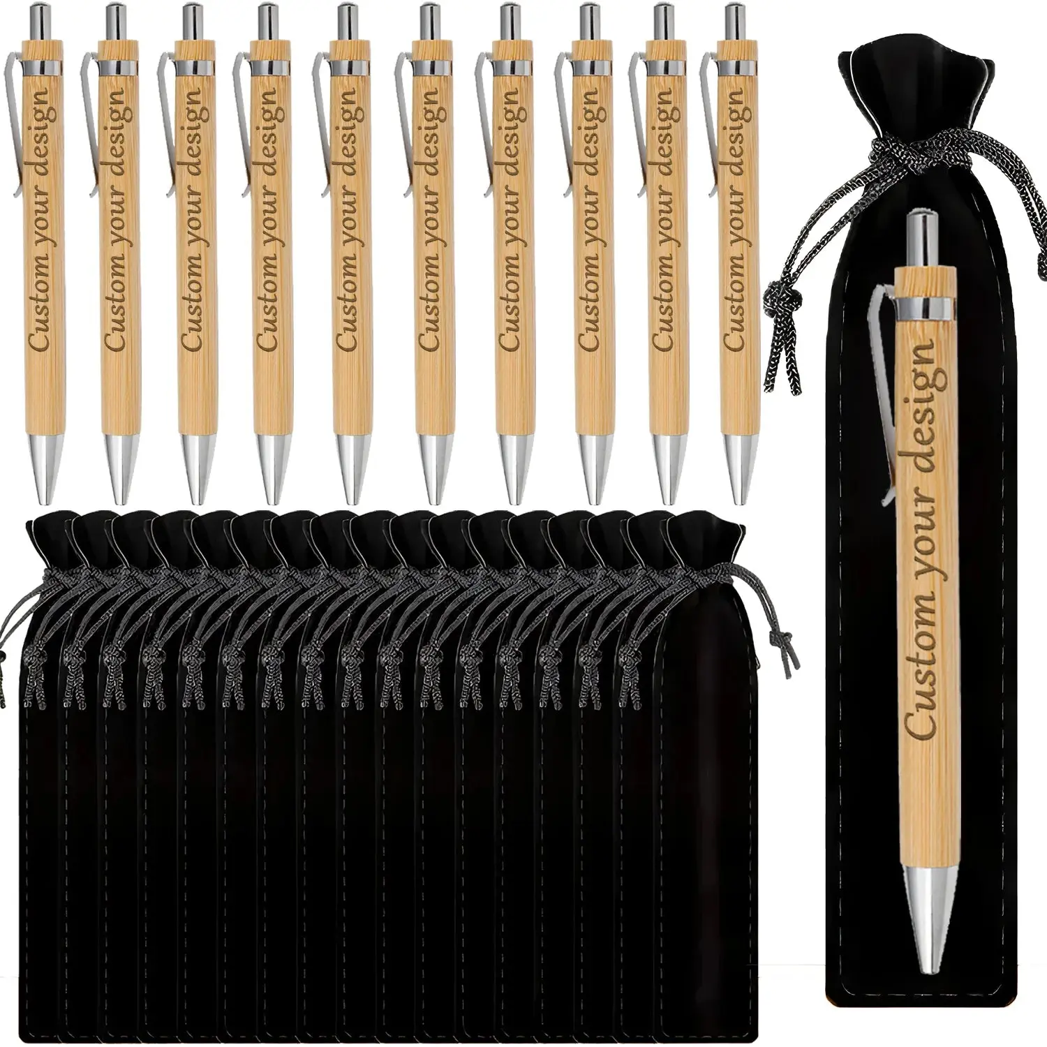 10 Set Customizable Luxury Wooden Pens Personalized Ballpoint Pen Luxury Writing Tools Anniversaries Gifts Party Favors