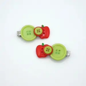 Button Hair Clips - Cute Colorful Handmade Clips with Unique Designs & Fun Embellishments