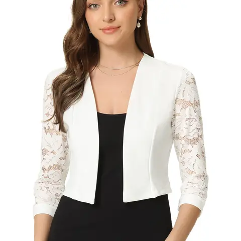 INSPIRE CHIC Lace Bolero Shrug Dress Wedding Open Front Panel Cardigan
