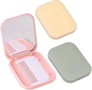 Folding Pocket Mirror & Comb Set – Cute Portable Makeup Mirror for Kids & Travel, Pink/Green/Yellow – Perfect Valentine’s, Easter & New Year Gifts