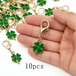 10pcs Four-leaf Clover Keychain, a Special Valentine's Day Gift, Mother's Day Gift, Easter, St. Patrick's Day, Small Gift for Colleagues and Friends, Exquisite Birthday Gift, Essential Holiday Decoration Ornament