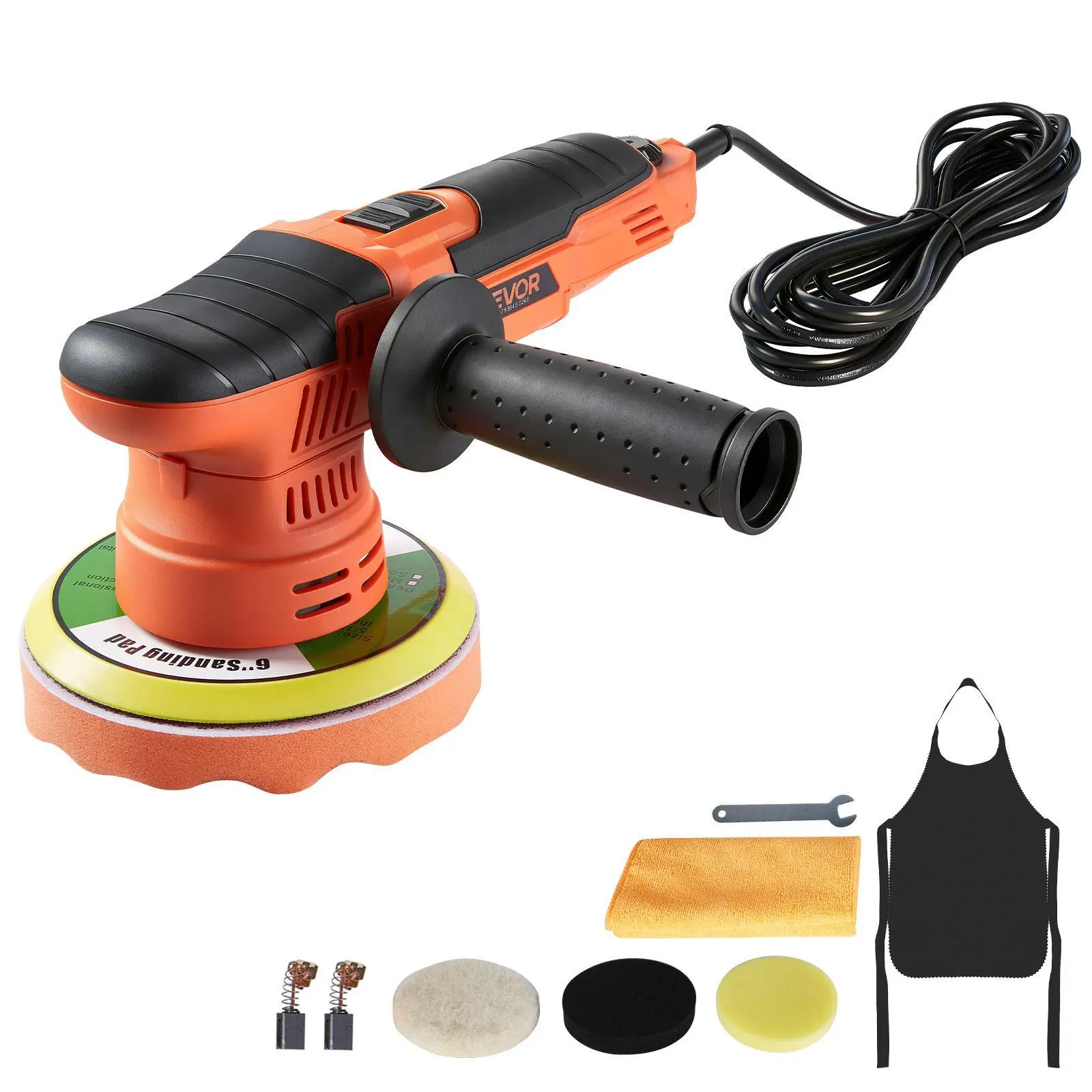 【BackToSchool】VEVOR Car Buffer Polisher, 6-Inch Dual Action Polisher Buffer Waxer, 650W 6 Variable Speeds 2000-6800RPM Random Orbital Polisher Kit for Cars Detailing, Waxing, Polishing