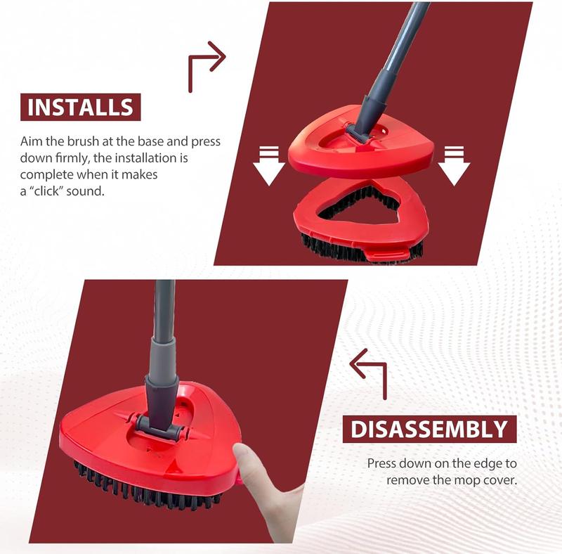 Spin Mop Scrub Brush  for O Cedar EasyWring 1-Tank System, Triangle Stiff Bristle Oceda  Mop  for Bathroom, Kitchen, Bathtub, Tile and Floors