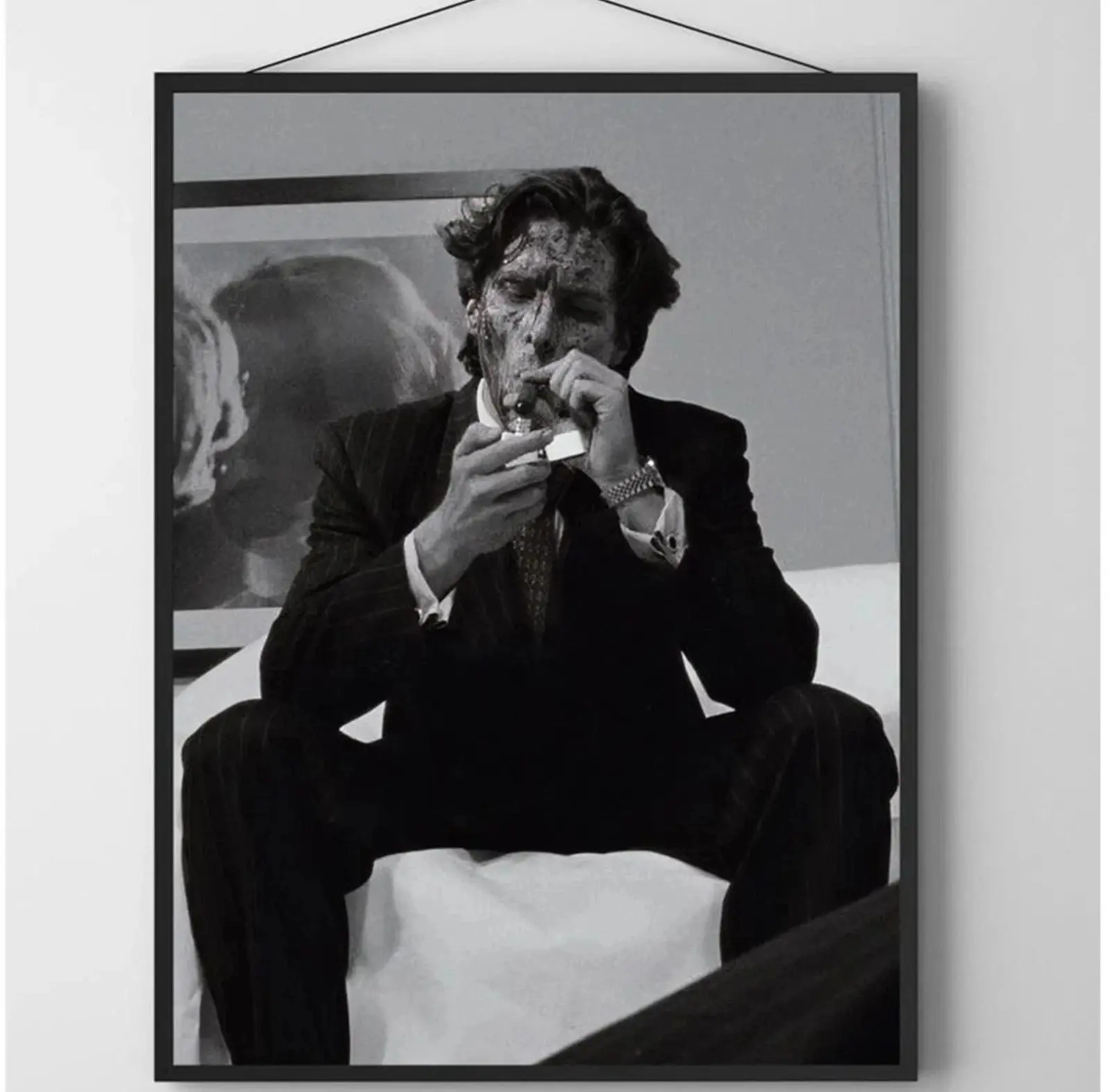 Patrick Bateman Smoking Poster American Psycho Vintage Wall Art