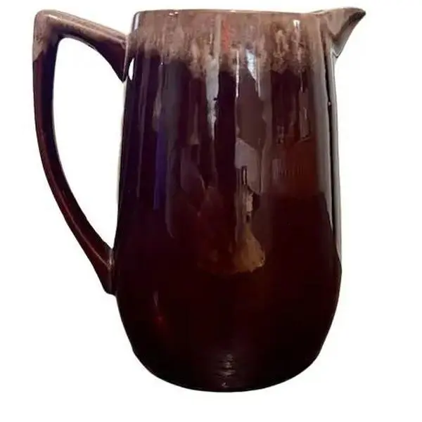 Vintage Brown Glazed Pottery Pitcher - McCoy Style