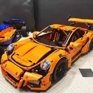 2704PCS Technology 1:8 Orange GT3RS Sports Car Model Building Blocks Mechanical MOC Puzzle DIY Assembly Toy Technic Bricks Set Realistic Vehicle Details Educational Construction Toy Birthday Gift for Boys Adults Car Fans Home Display, Model Car Kit