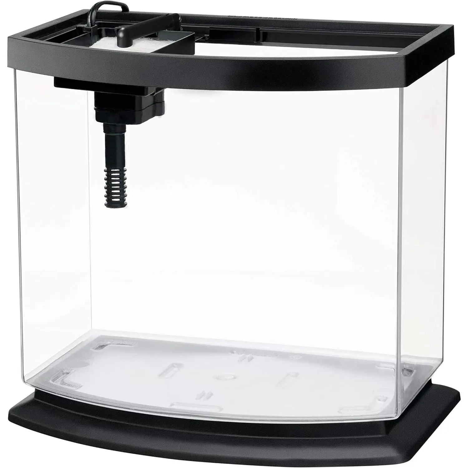 Aqueon LED MiniBow Small Aquarium Fish Tank Kit 2.5 Gallon with SmartClean Technology Black for Beginners and Small Spaces