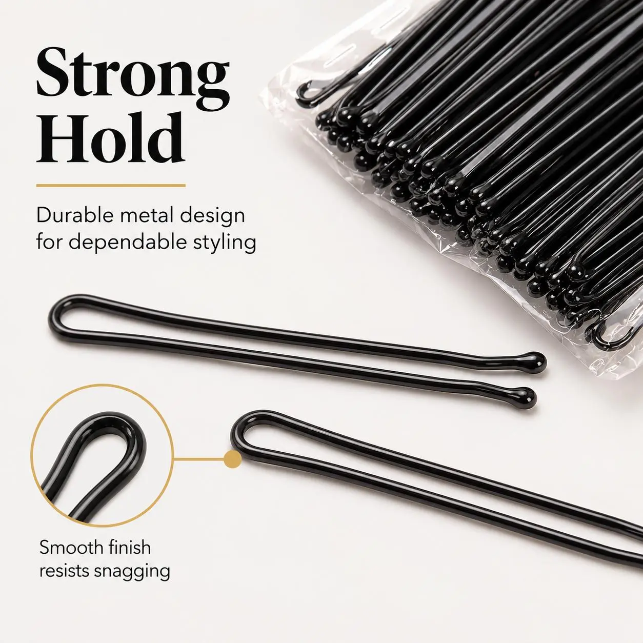 All Match Hair Fastener Pack, Non-Slip Bobby Pins for Salon Styling, Bridal Updos & Baby Hair Taming