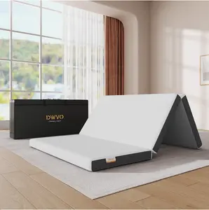 Folding Mattress Tri Fold Memory Foam Mattress Topper Portable Guest Mattress