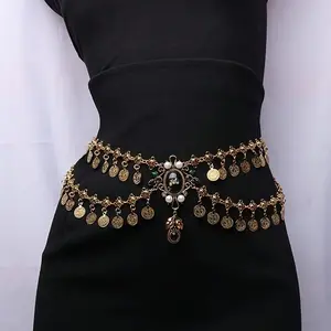 New Alloy Vintage Tassel Coin Belly Dance Waist Chain for Women, Gorgeous Jewelry for Daily Wear, Factory Direct